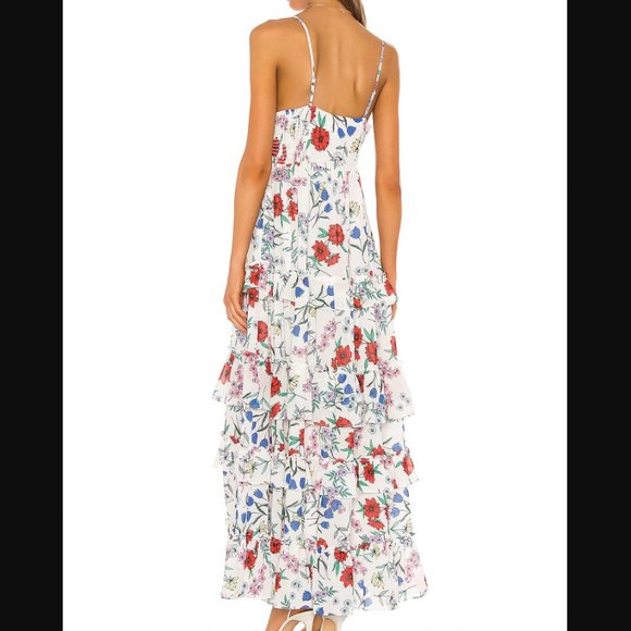 YUMI KIM ivory St. Martin floral tiered ruffle chiffon maxi - Picture 3 of 15